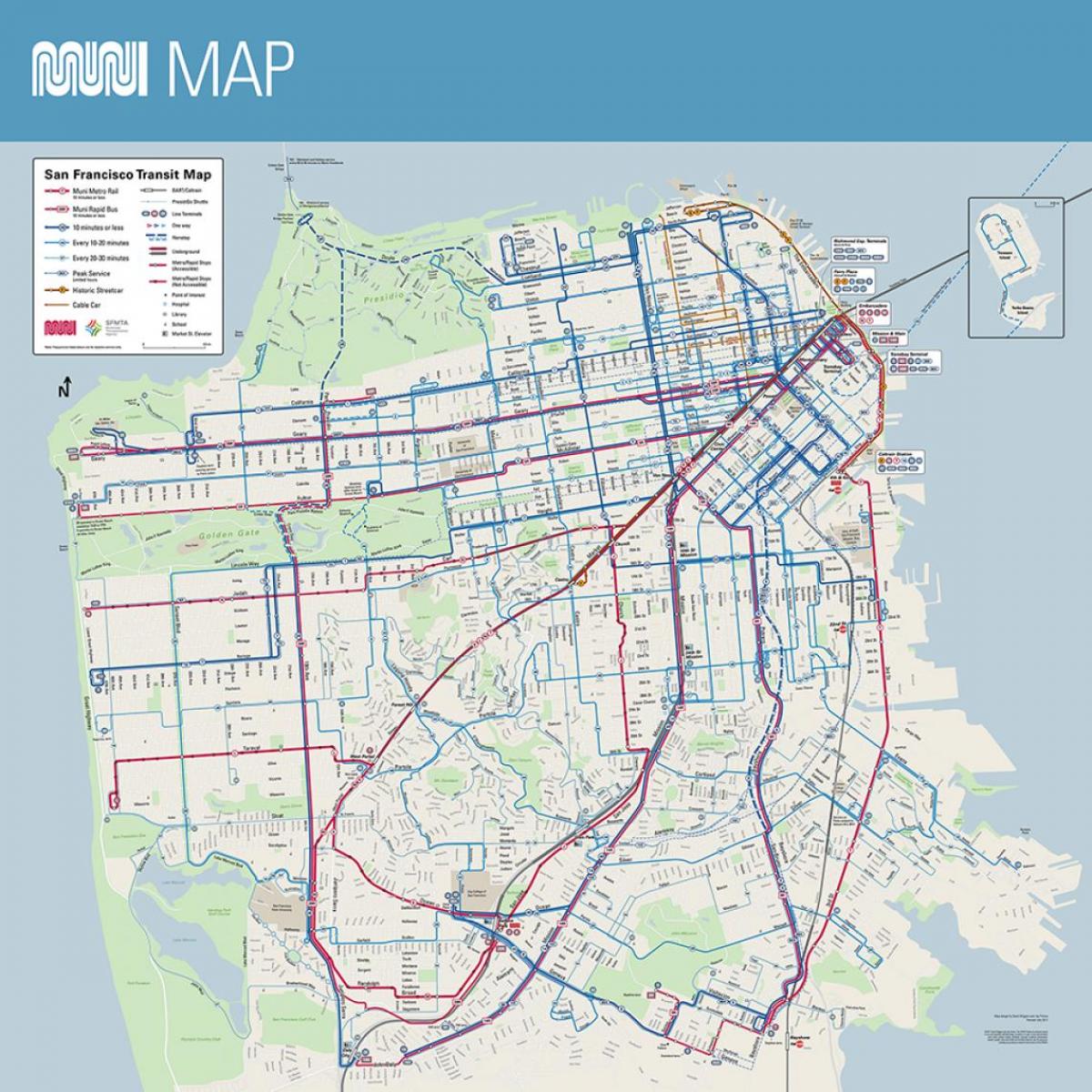 muni mapa San Francisco, ca