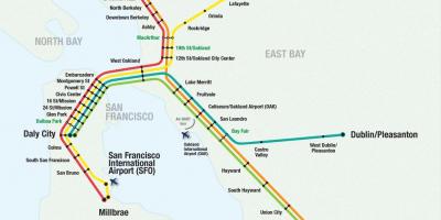 Letiště San Francisco bart mapa