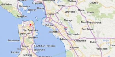 Mapa kalifornie města v blízkosti San Francisco