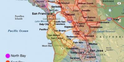 San Francisco oblast mapa a okolí