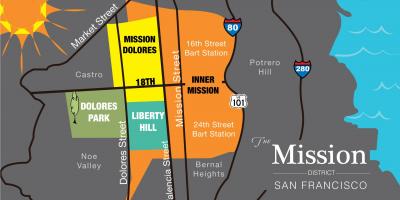 Mapa mission district, San Francisco