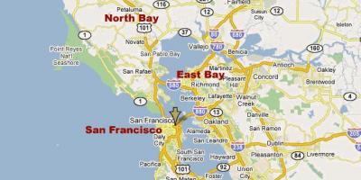Mapa south bay v severní kalifornii