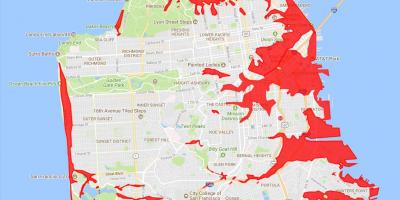 San Francisco oblastech, aby se zabránilo mapě