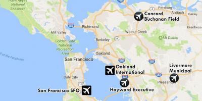 Letiště v blízkosti San Francisco mapě