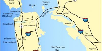 Mapa San Francisco pláže