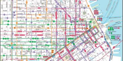 San Francisco veřejné dopravy mapu
