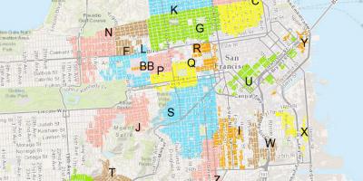 Mapa SF rezidenční parkování
