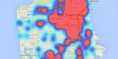 Teplo mapa San Francisco