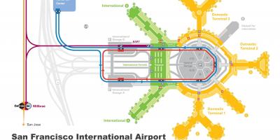 San Francisco letiště pronájem auta mapě