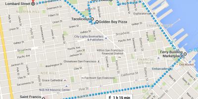 San Francisco chinatown pěší turistické mapy