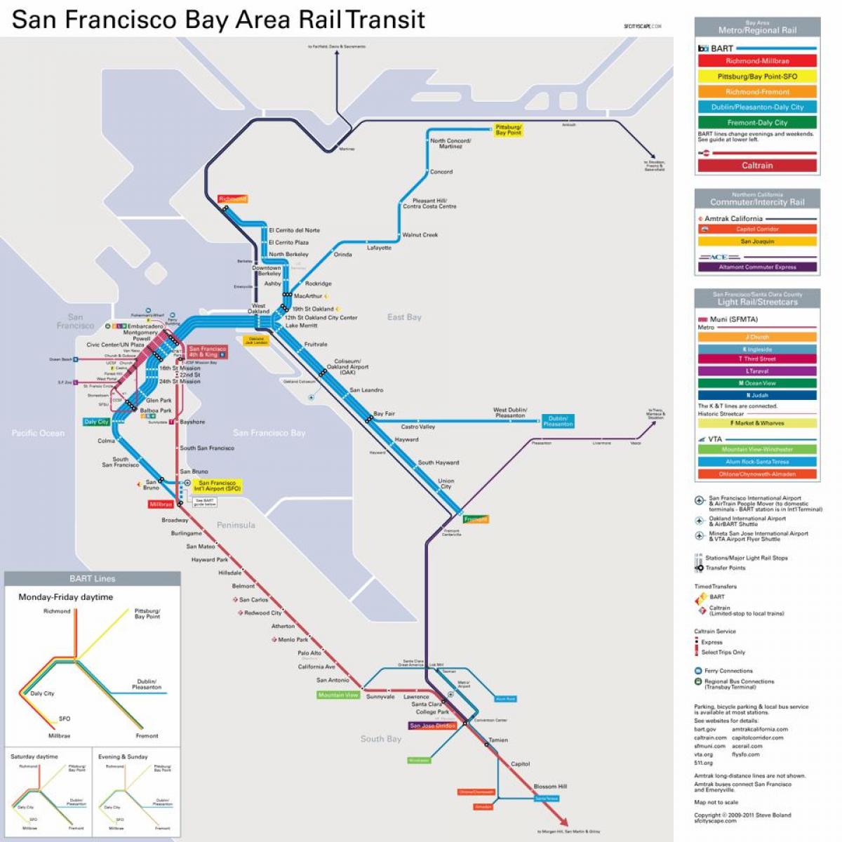 bart stanic San Francisco mapě