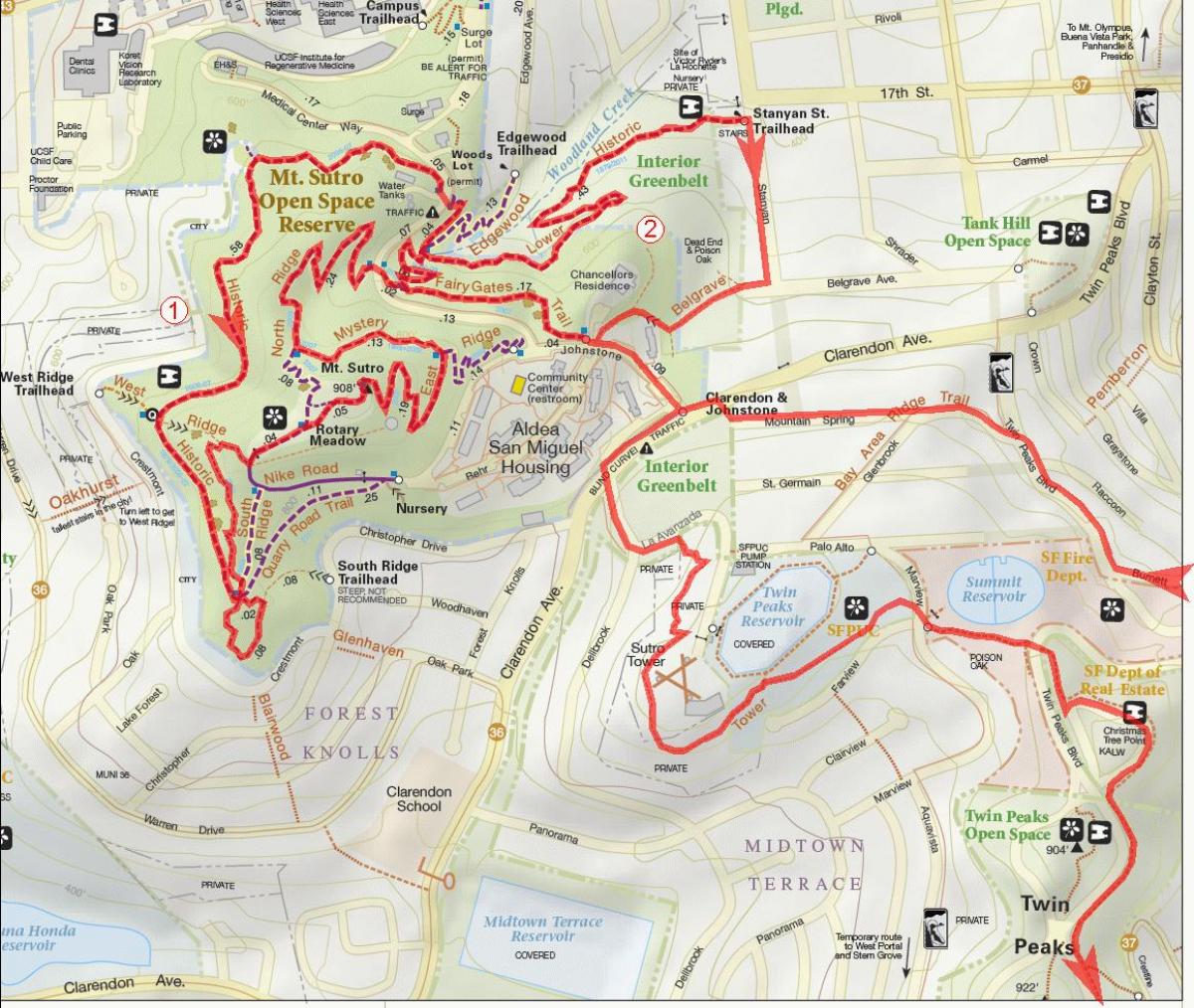 Mapa bay area bike trails