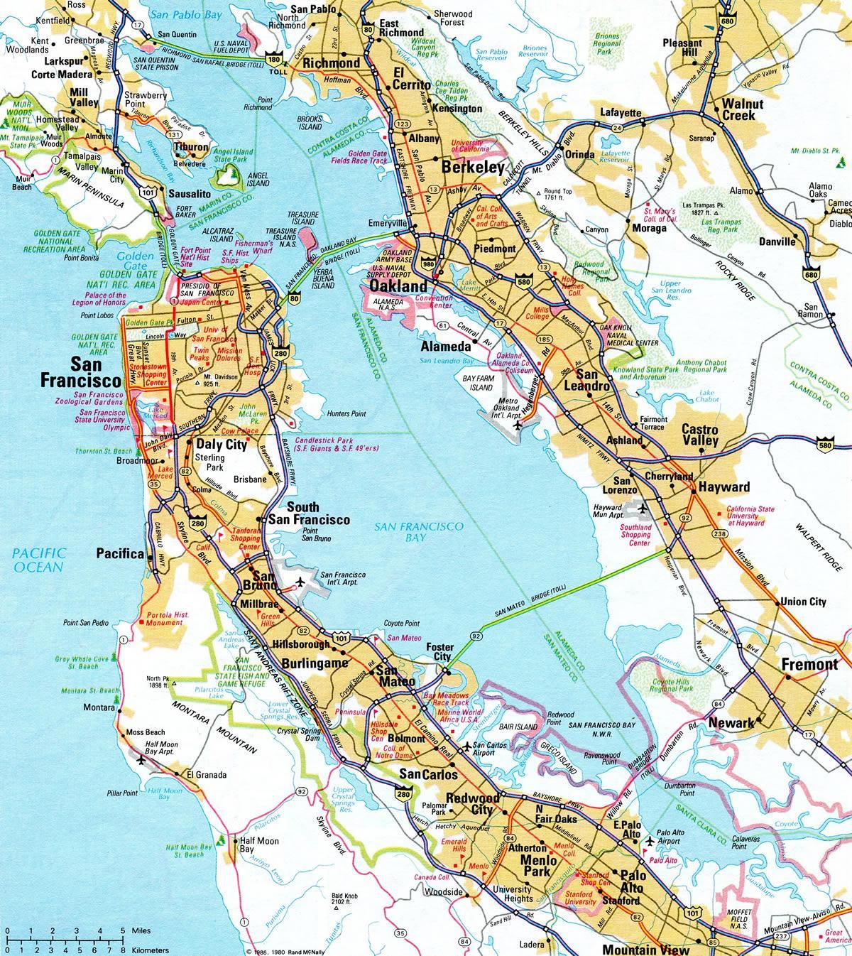 Mapa bay area dálnici 