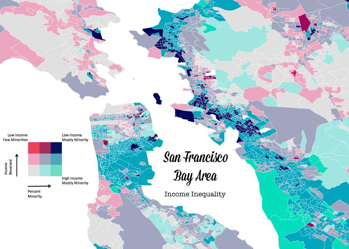 Mapa bay area příjmů