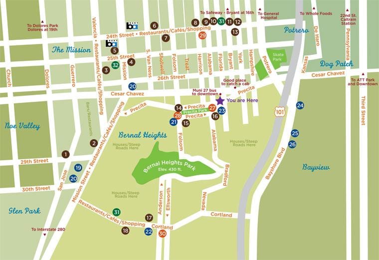 Mapa bernal heights-San Francisco