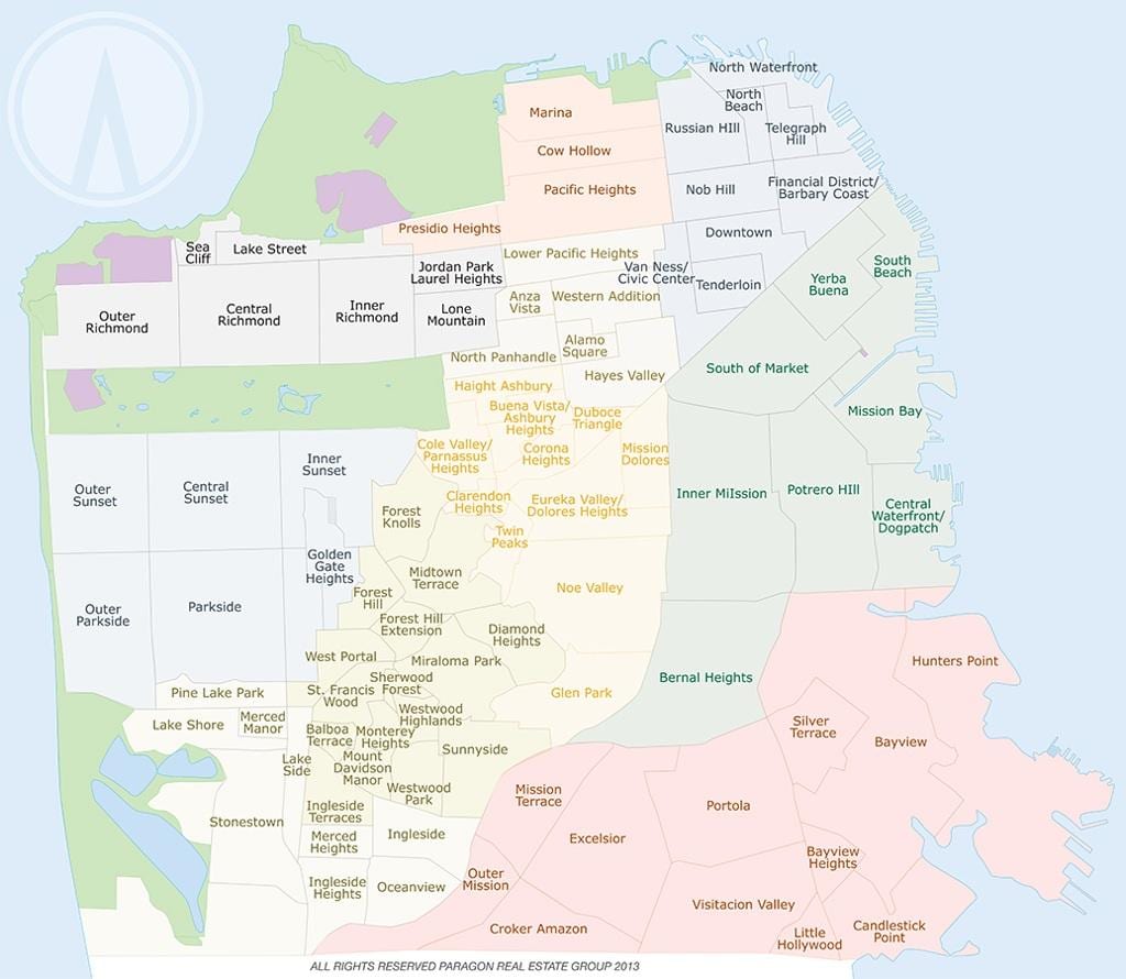 Mapa cow hollow, San Francisco