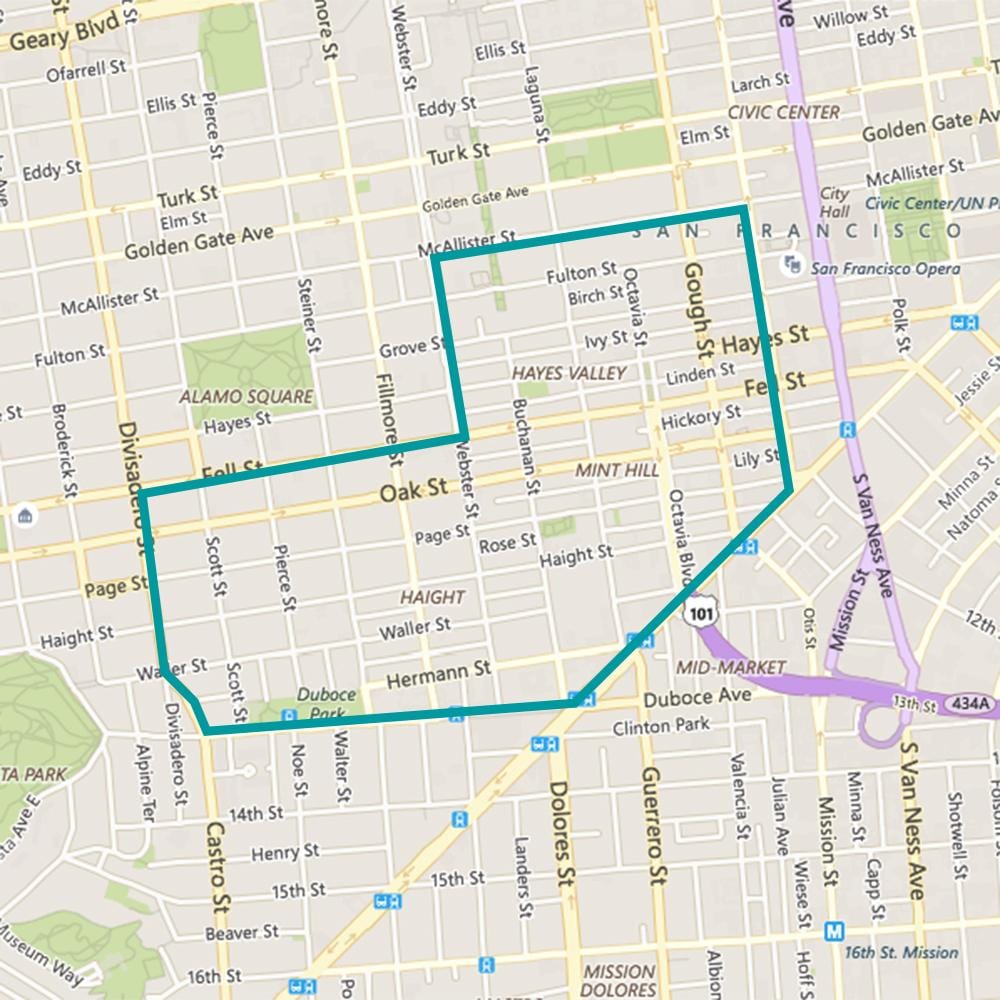mapa hayes valley, San Francisco
