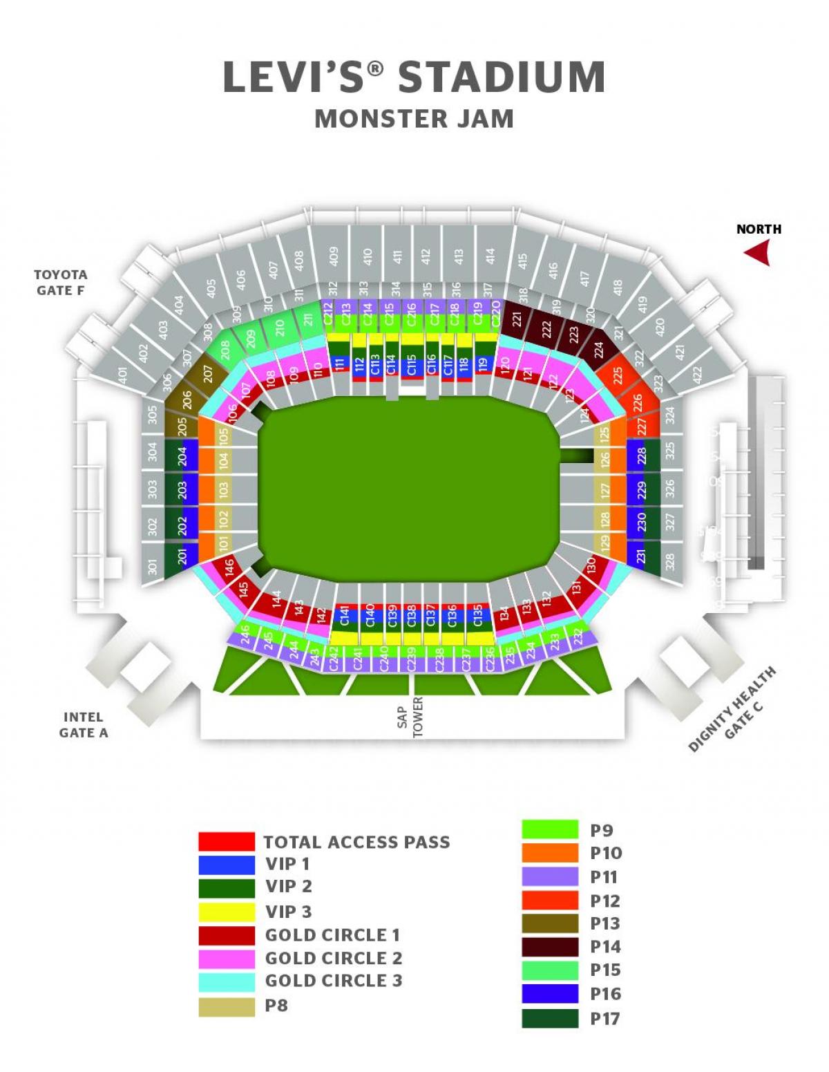 Mapa levi ' s stadium brány