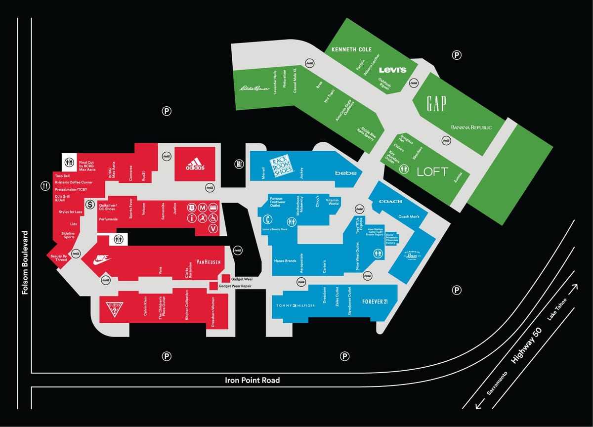 San Francisco premium outlets mapě
