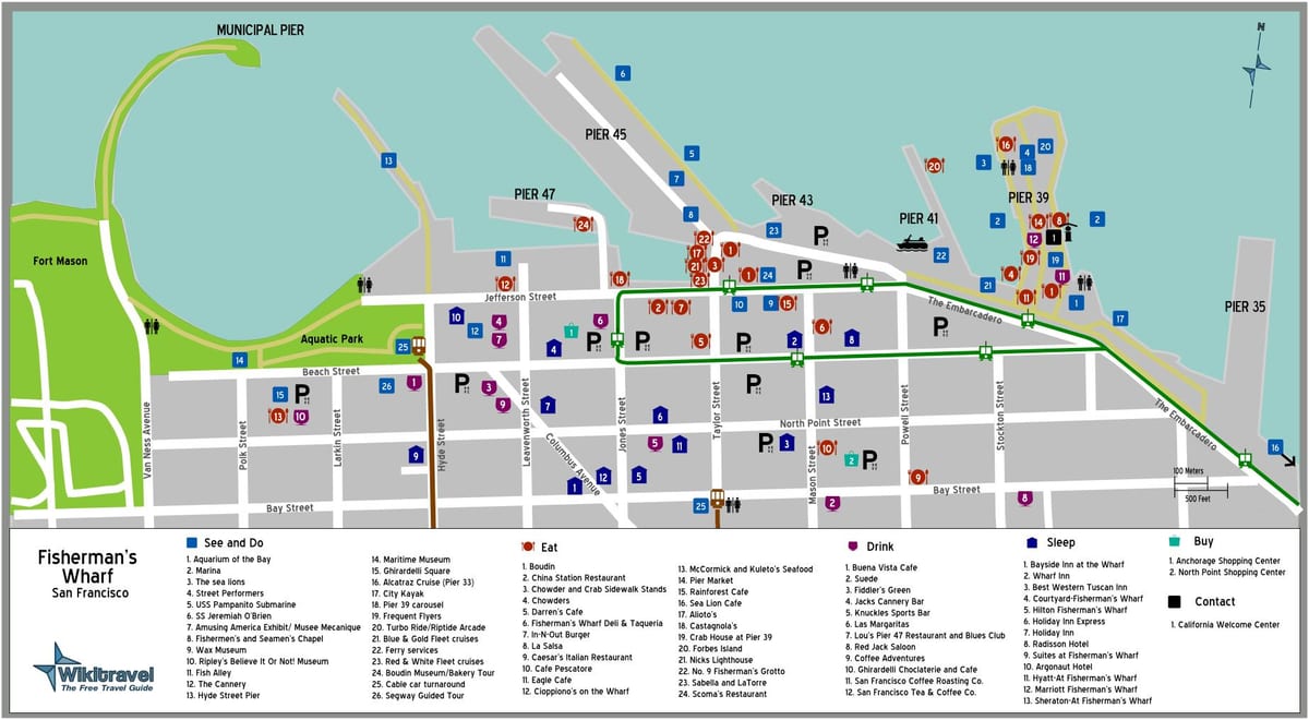 mapa San Francisco fisherman ' s wharf