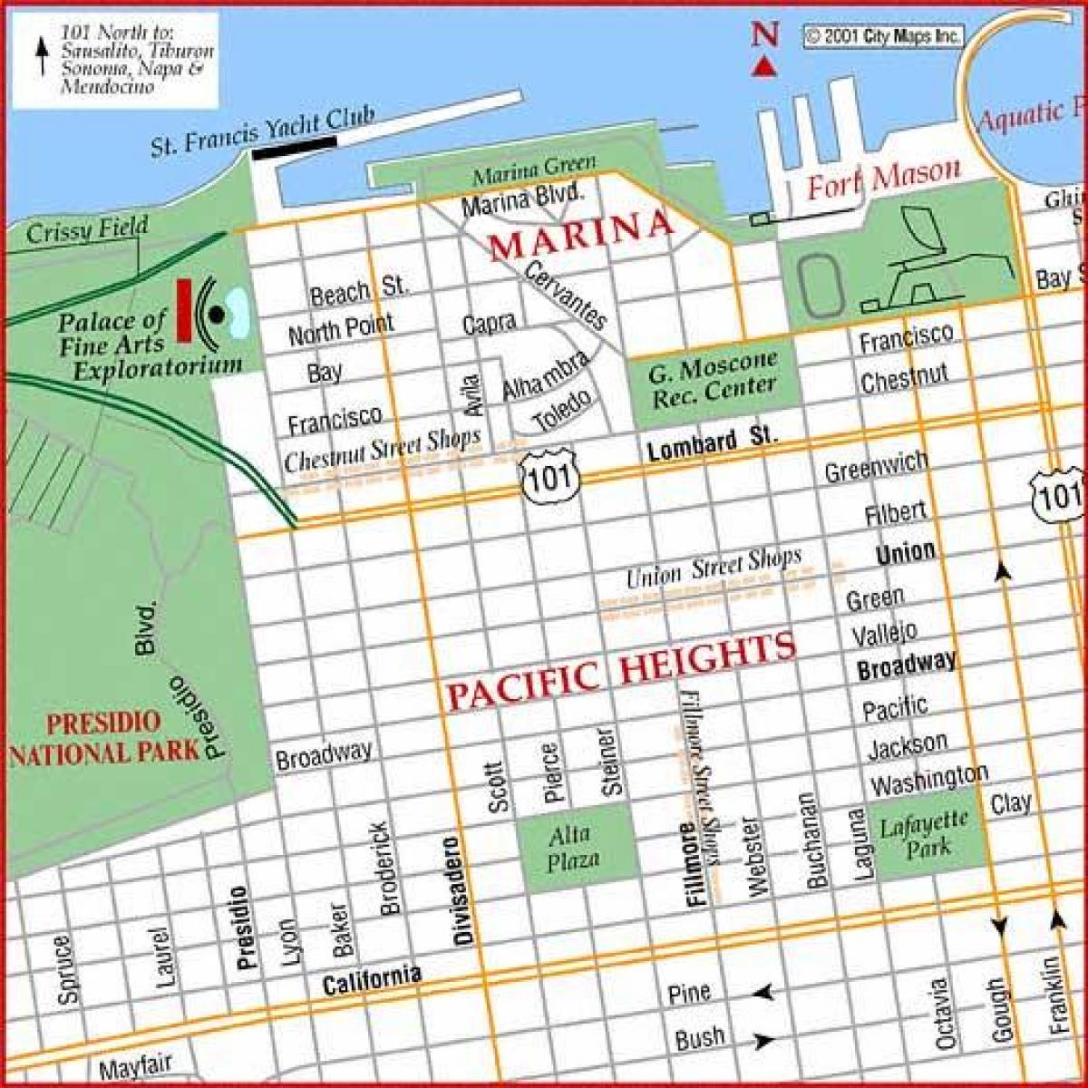 San Francisco marina mapě