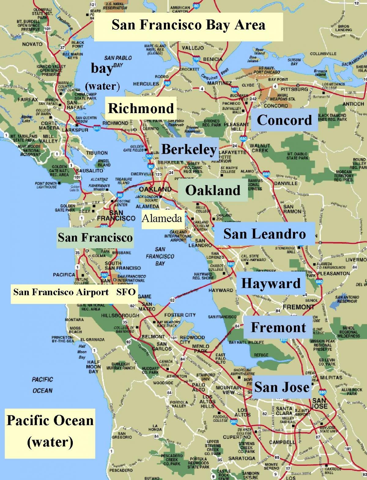 mapa San Franciscu v kalifornii