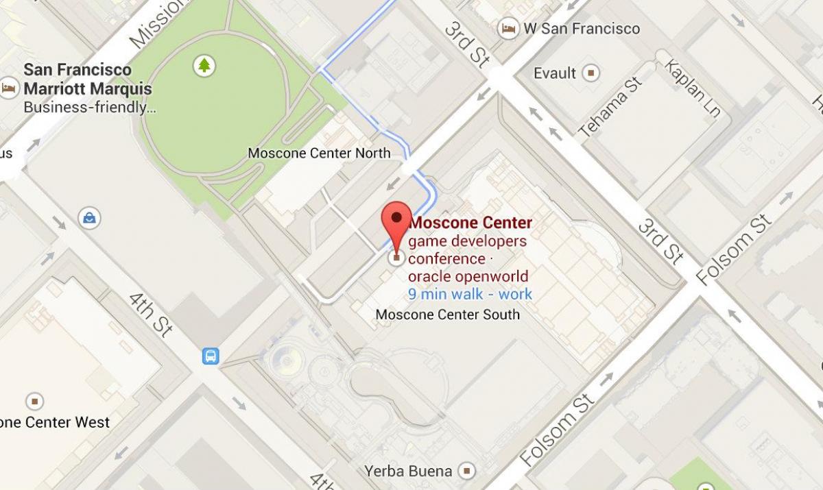 Mapa moscone center v San Franciscu