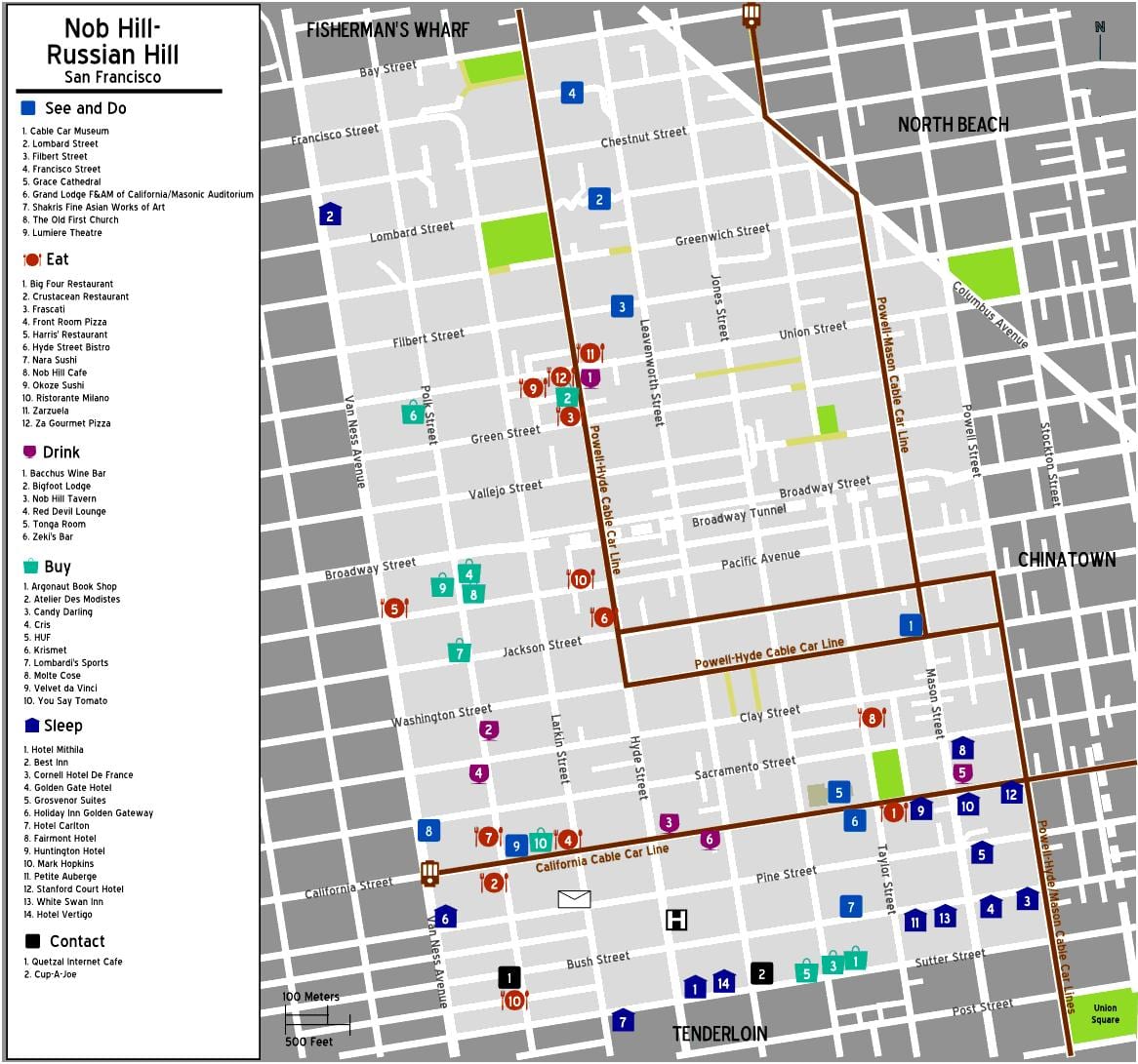 Mapa nob hill San Francisco