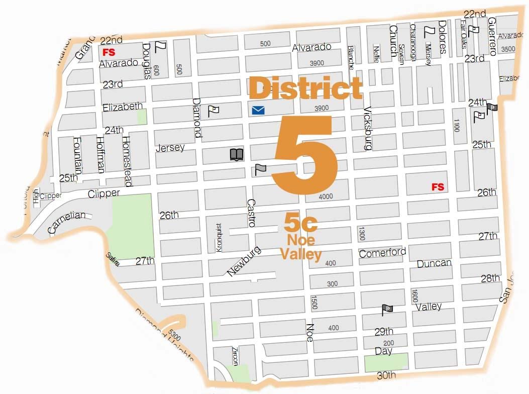mapa noe valley v San Francisco