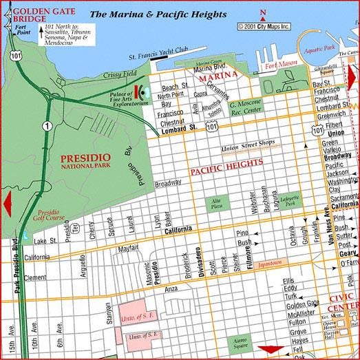 Mapa pacific heights v San Francisco