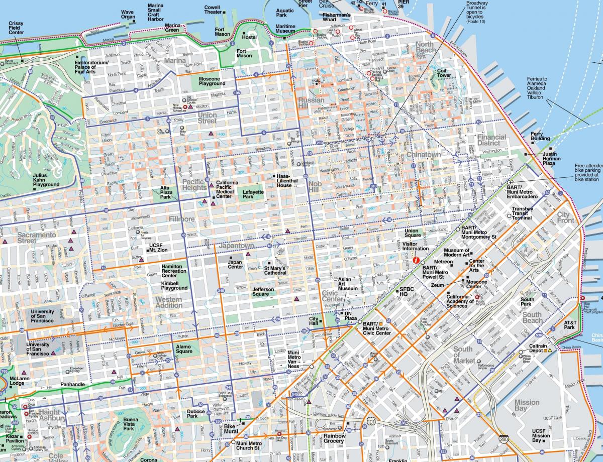 Mapa podrobná San Francisco