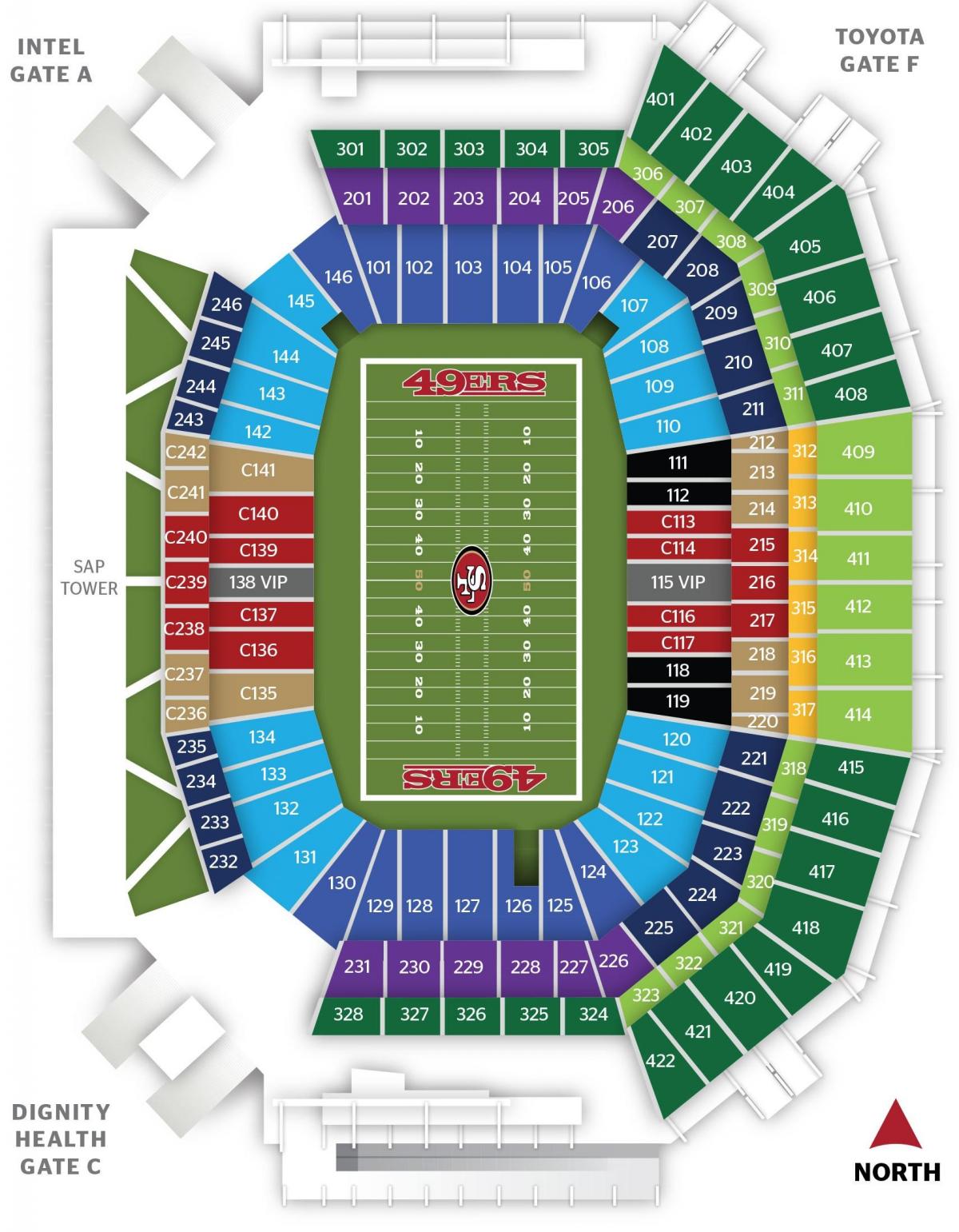 Mapa San Francisco 49ers stadionu