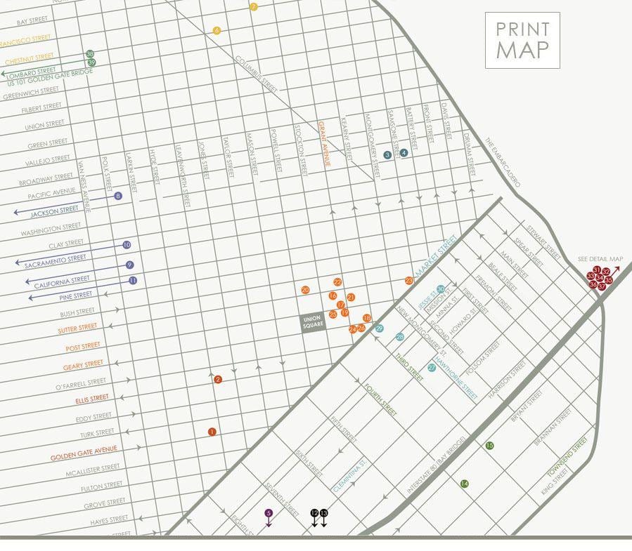 Mapa San Francisco art galerie