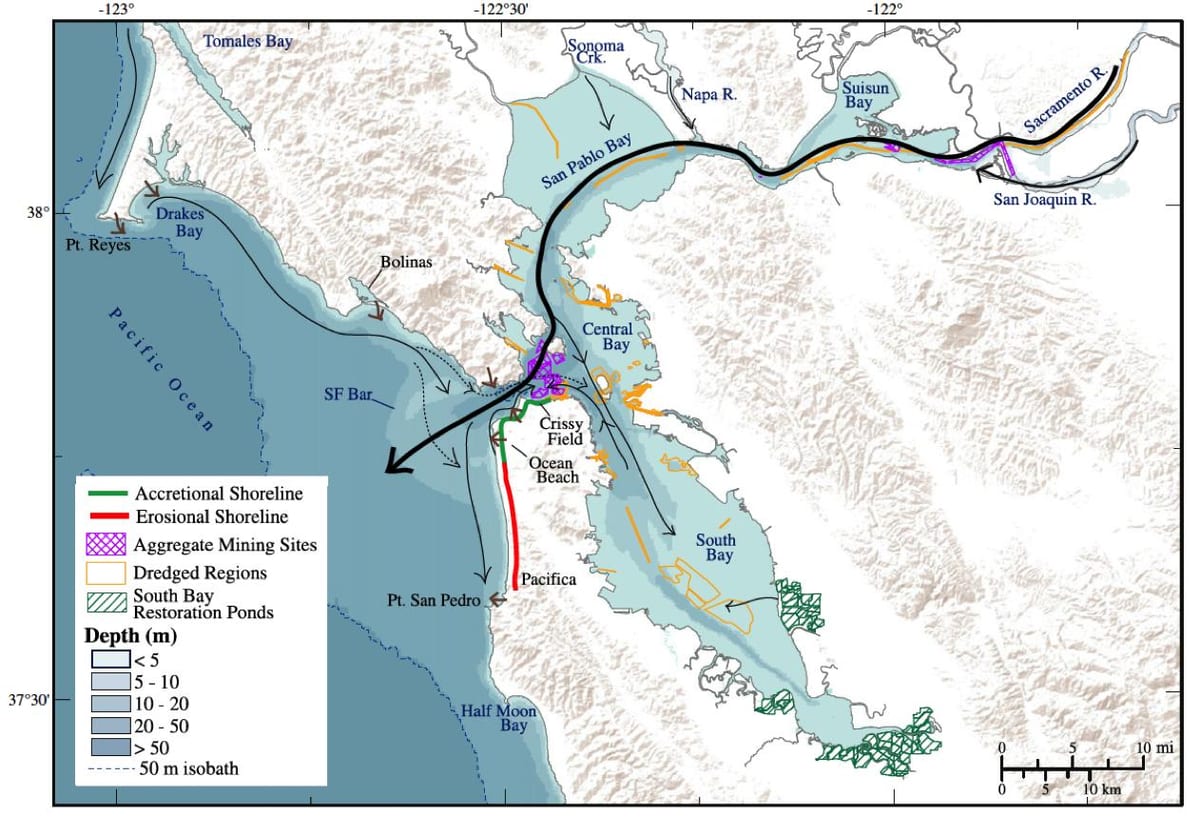 Mapa San Francisco bay hloubka