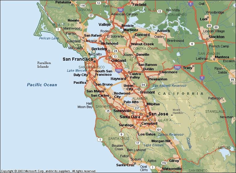 SF bay mapě
