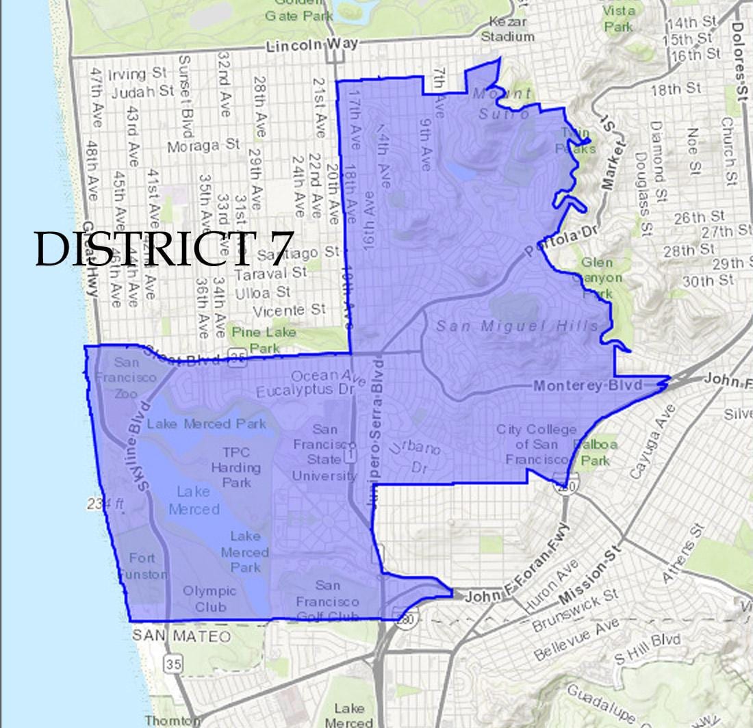 Mapa San Francisco district 7 
