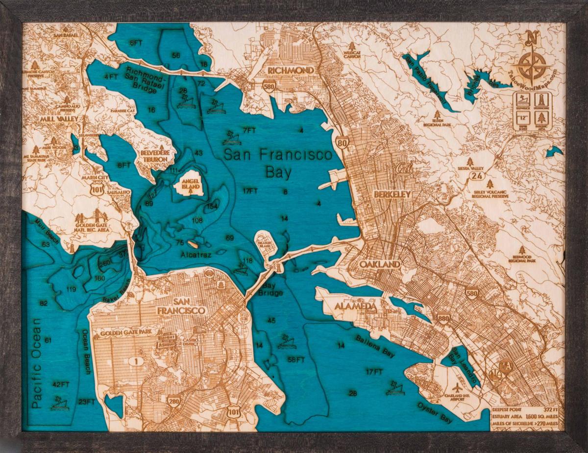 Mapa San Francisco dřeva