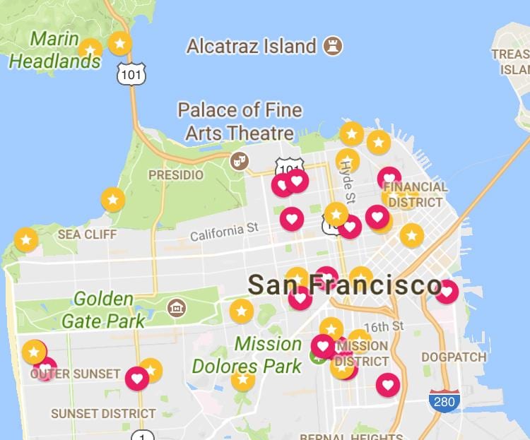 Mapa San Francisco financial district