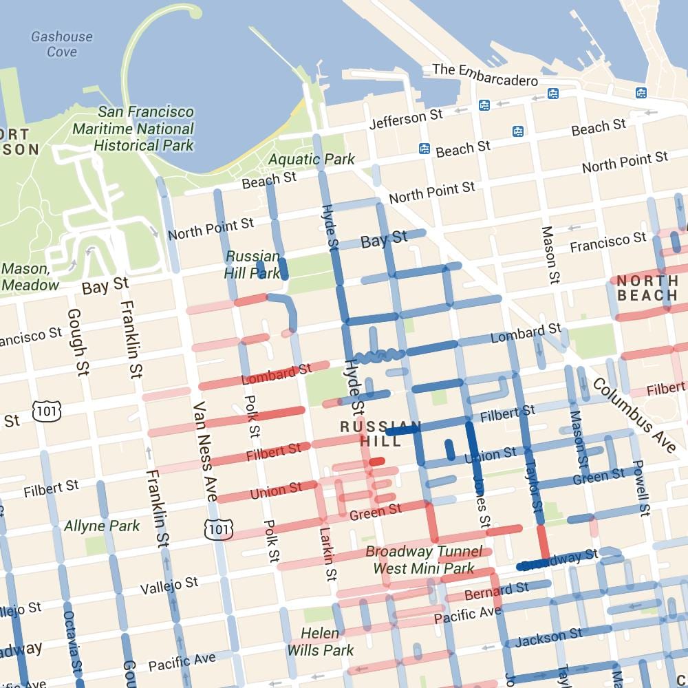 Mapa San Francisco hill