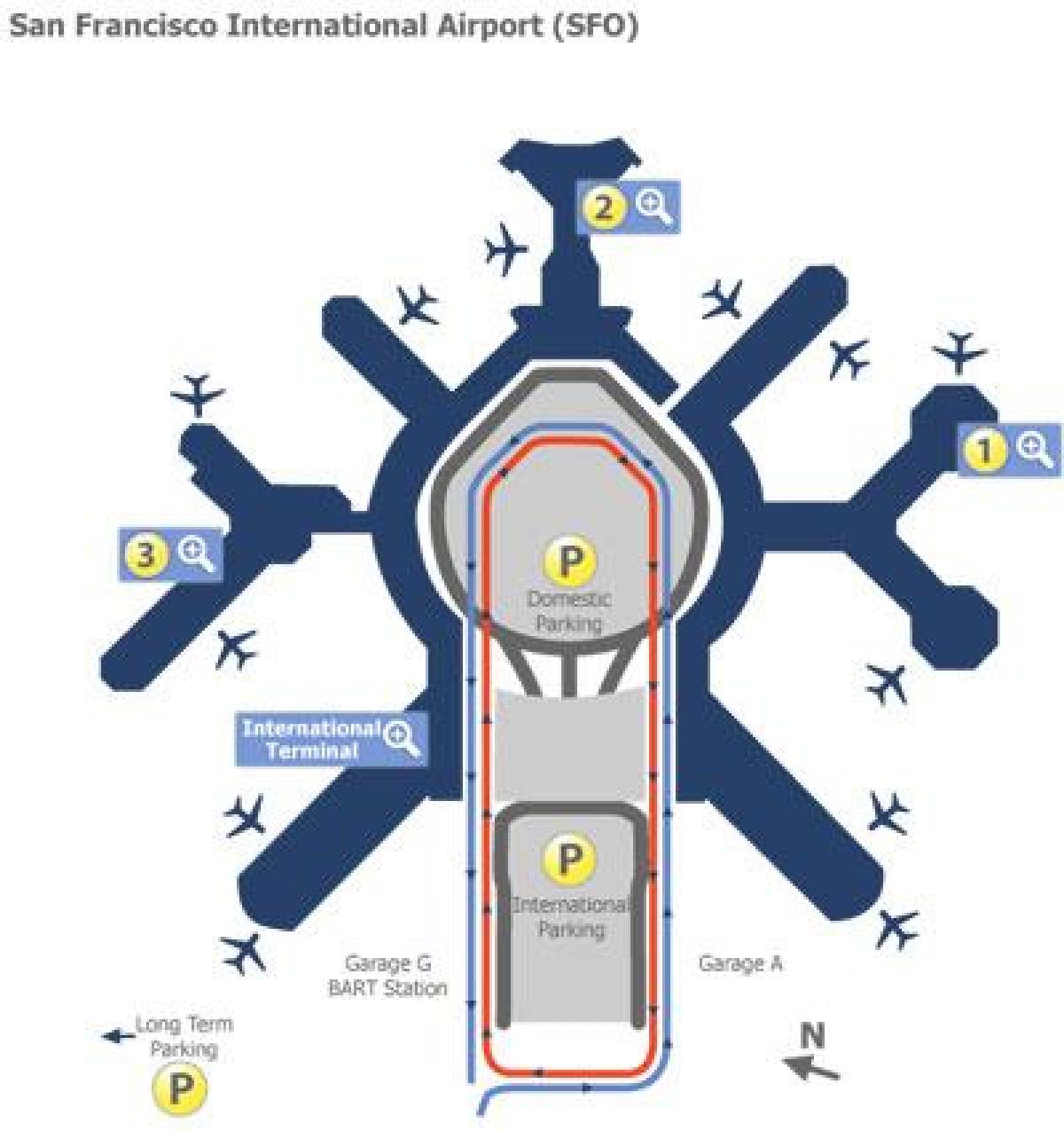 Letiště San Francisco gate mapě