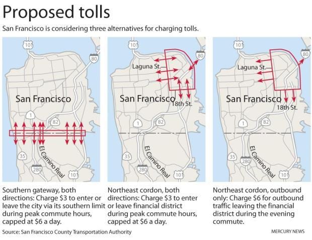 Mapa San Francisco mýtné