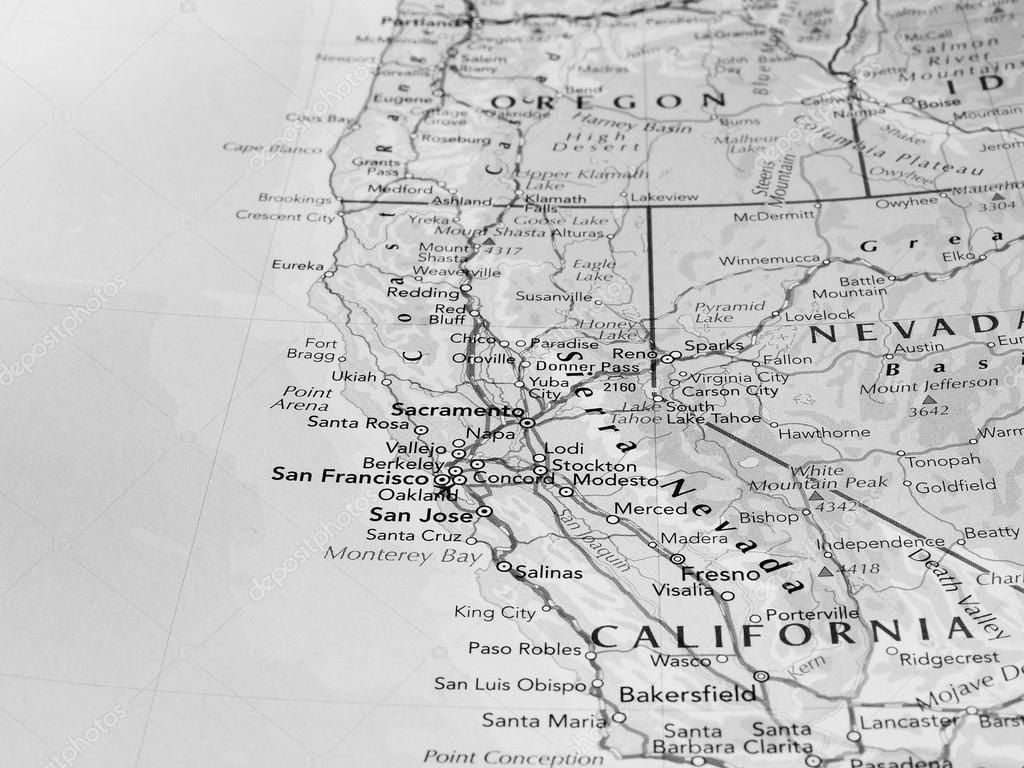 černé a bílé mapa San Francisco