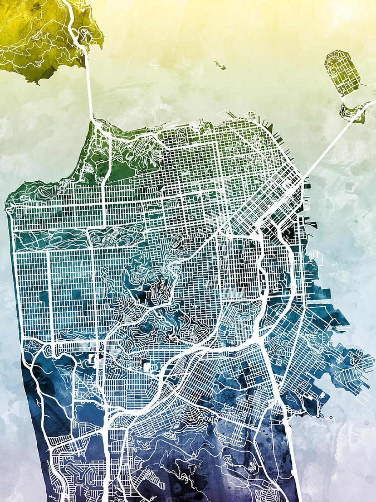 Mapa města San Francisco art
