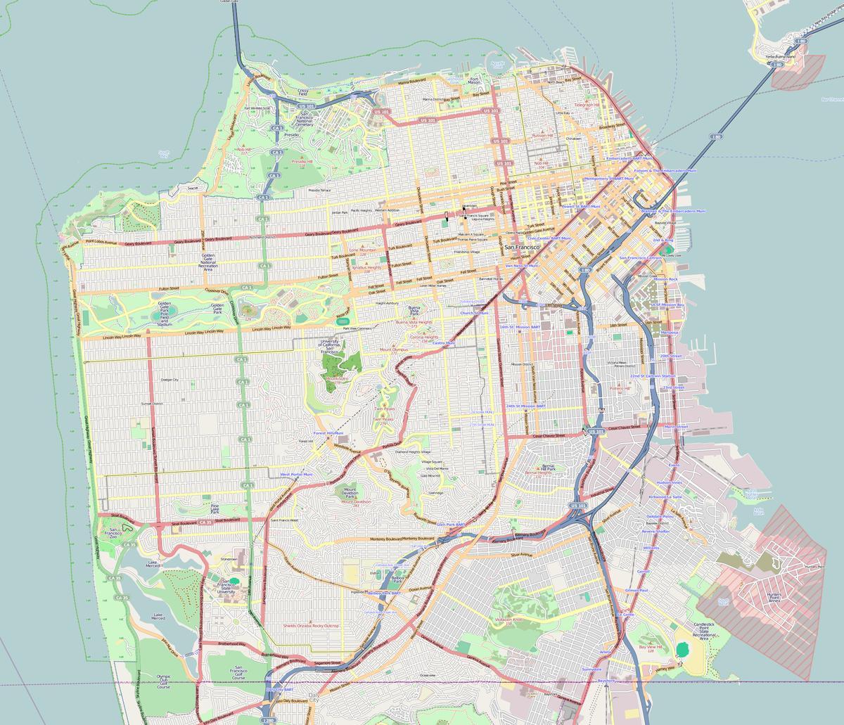 Mapa San Francisco osnovy