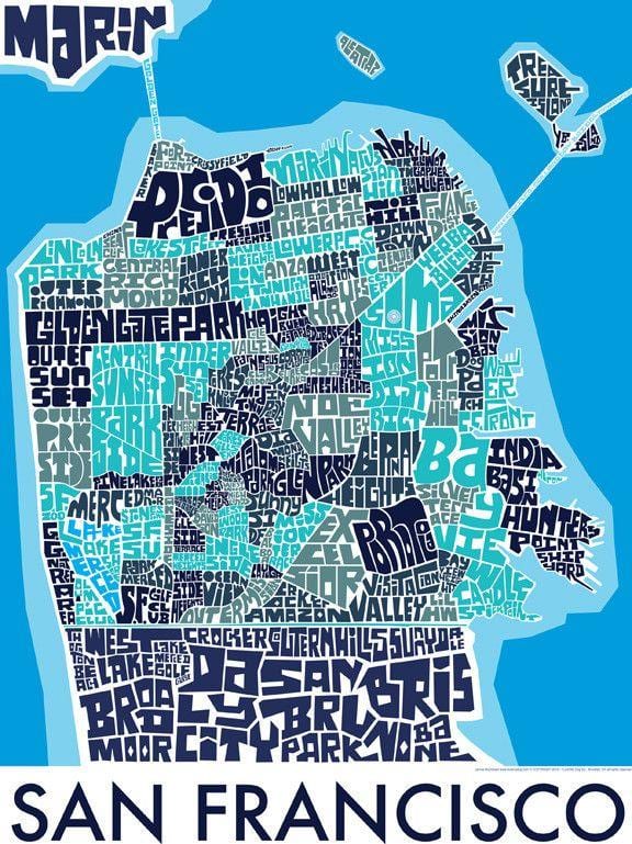 San Francisco mapa wall art