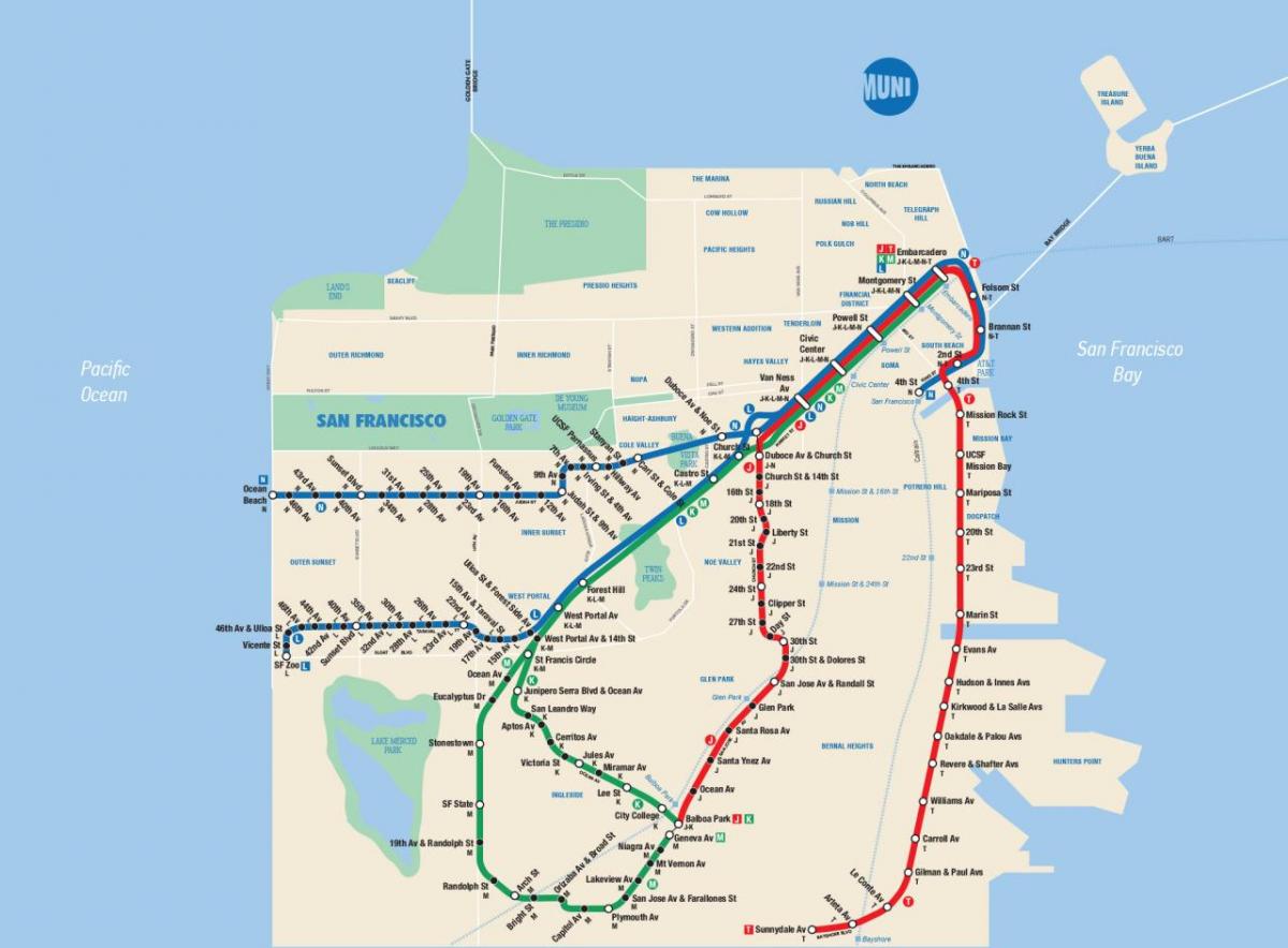 Mapa San Francisco muni aplikace