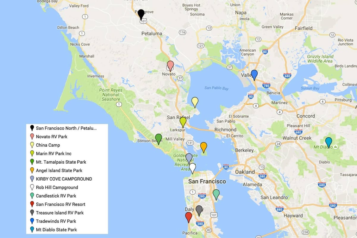Mapa San Francisco musí vidět