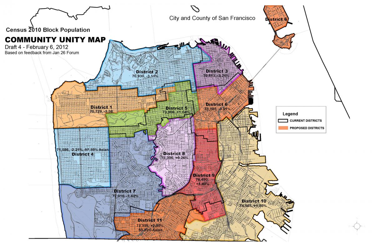 Mapa San Francisco okresní