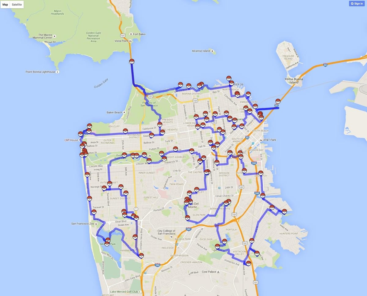 Mapa San Francisco pokemon