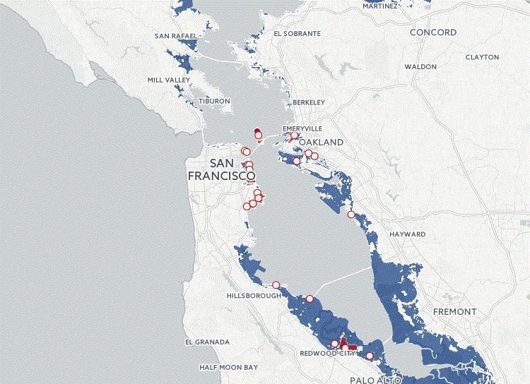Mapa San Francisco povodní